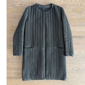 Isabel Marant Manteau Cybill Long Black Leather Coat Size 38